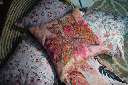 Lai Decore Velvet Cushion Cover Velvet Cushion Cover 16 Inch X 16 Inch, Colour Pink, 1 Piece