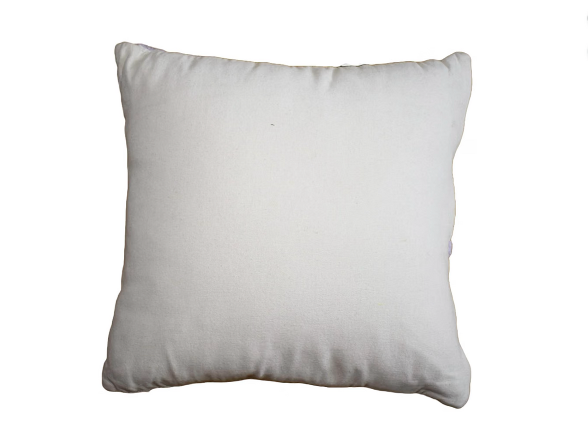 LAI Decore Aari Embroidery Cotton Cushion Cover - Home Decor, Cushion Covers 20 Inch X 20 Inch, Square Cushions for Sofa Bed Chair Table Diwan Couch Birthday Wedding Gift, Color Off White, Set of 1